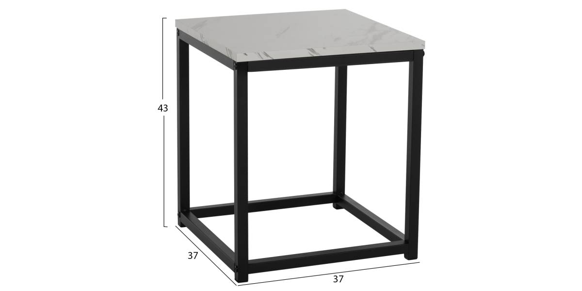 ΖΙΓΚΟΝ GRELAY 2 ΤΕΜ MDF ΟΨΗ ΜΑΡΜΑΡΟΥ & ΜΕΤΑΛΛΟ HM8762.12 45Χ45Χ50εκ. & 37Χ37Χ43 εκ.