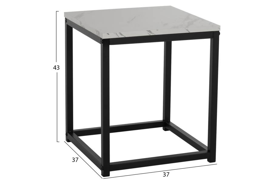 ΖΙΓΚΟΝ GRELAY 2 ΤΕΜ MDF ΟΨΗ ΜΑΡΜΑΡΟΥ & ΜΕΤΑΛΛΟ HM8762.12 45Χ45Χ50εκ. & 37Χ37Χ43 εκ.