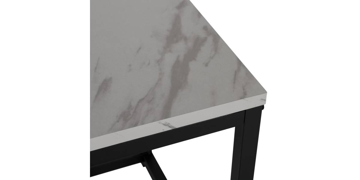 ΖΙΓΚΟΝ GRELAY 2 ΤΕΜ MDF ΟΨΗ ΜΑΡΜΑΡΟΥ & ΜΕΤΑΛΛΟ HM8762.12 45Χ45Χ50εκ. & 37Χ37Χ43 εκ.