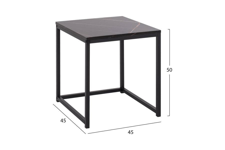 ΖΙΓΚΟΝ GRELAY 2 ΤΕΜ MDF ΟΨΗ ΜΑΡΜΑΡΟΥ & ΜΕΤΑΛΛΟ HM8762.13 45Χ45Χ50εκ. & 37Χ37Χ43 εκ.