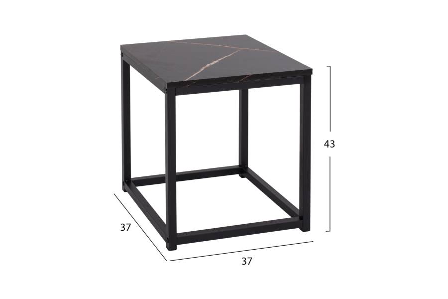 ΖΙΓΚΟΝ GRELAY 2 ΤΕΜ MDF ΟΨΗ ΜΑΡΜΑΡΟΥ & ΜΕΤΑΛΛΟ HM8762.13 45Χ45Χ50εκ. & 37Χ37Χ43 εκ.