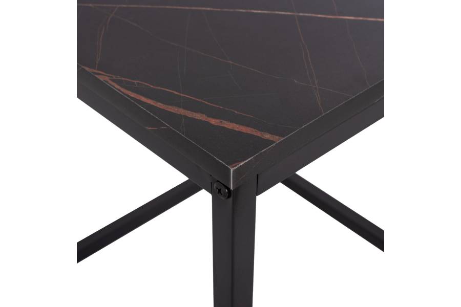 ΖΙΓΚΟΝ GRELAY 2 ΤΕΜ MDF ΟΨΗ ΜΑΡΜΑΡΟΥ & ΜΕΤΑΛΛΟ HM8762.13 45Χ45Χ50εκ. & 37Χ37Χ43 εκ.