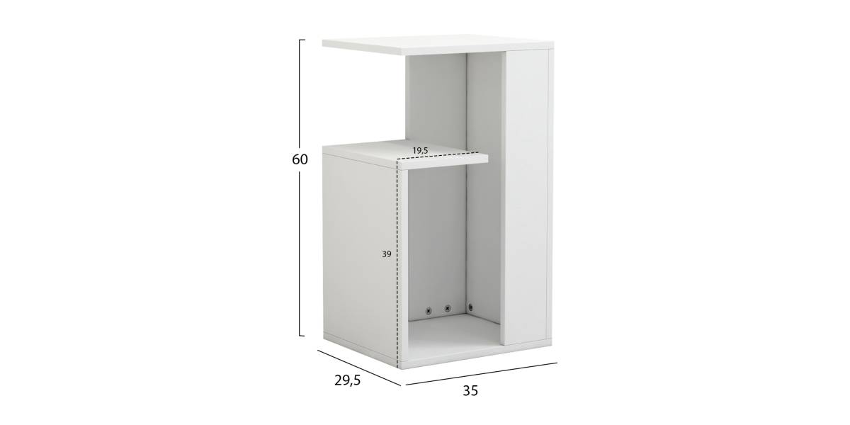 ΒΟΗΘΗΤΙΚΟ ΤΡΑΠΕΖΙ DAWN ΜΕΛΑΜΙΝΗΣ ΛΕΥΚΟ 35X29,5X60Yεκ.HM8880.11
