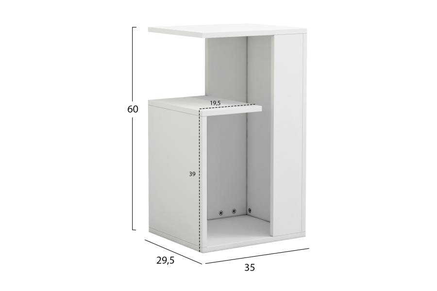 ΒΟΗΘΗΤΙΚΟ ΤΡΑΠΕΖΙ DAWN ΜΕΛΑΜΙΝΗΣ ΛΕΥΚΟ 35X29,5X60Yεκ.HM8880.11
