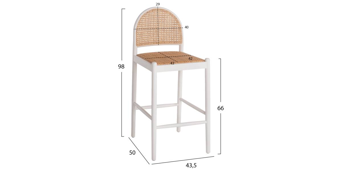 ΣΚΑΜΠΟ ΑΠΟ ΟΞΙΑ-RATTAN ΑΨΙΔΑ ΠΛΑΤΗ ΛΕΥΚΟ HM9408.03 47x46x100 εκ.