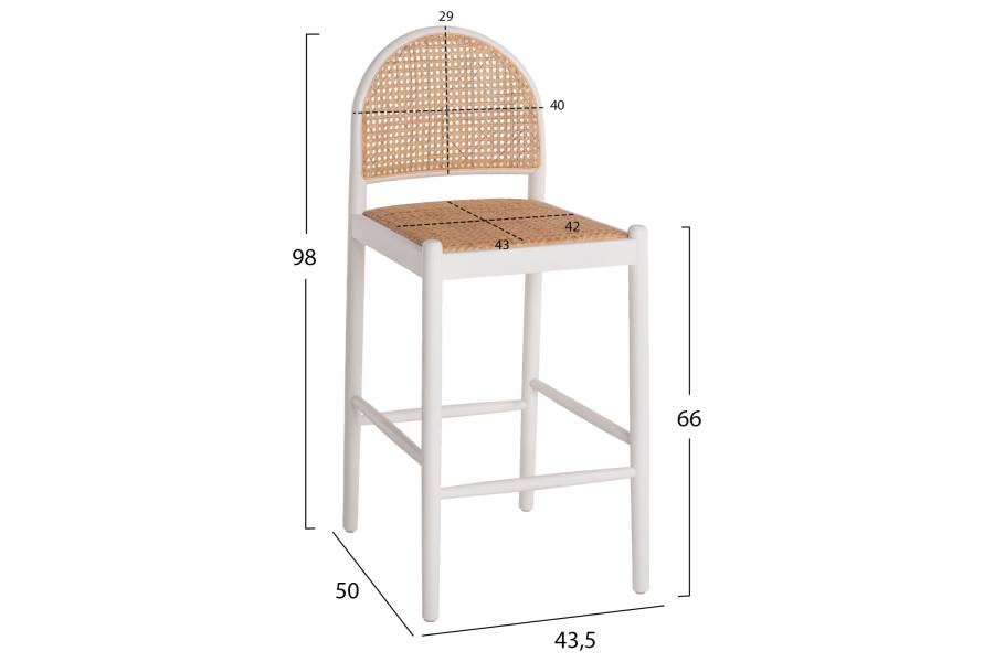 ΣΚΑΜΠΟ ΑΠΟ ΟΞΙΑ-RATTAN ΑΨΙΔΑ ΠΛΑΤΗ ΛΕΥΚΟ HM9408.03 47x46x100 εκ.