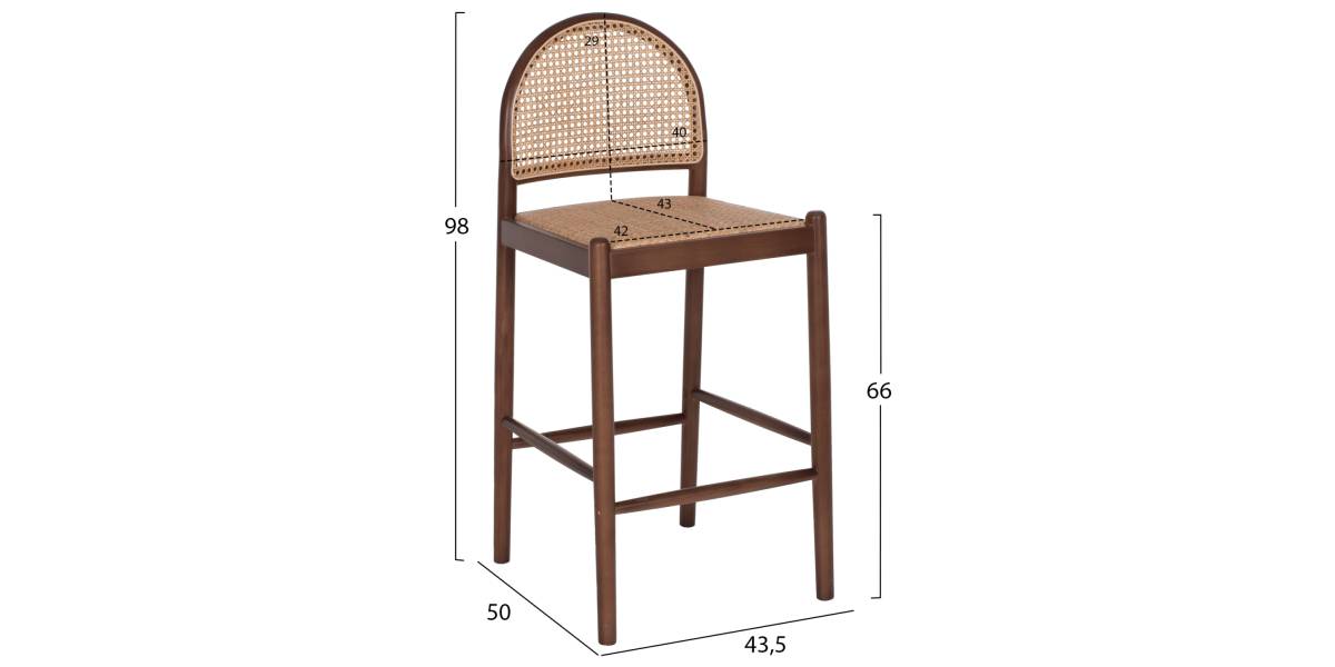 ΣΚΑΜΠΟ ΑΠΟ ΟΞΙΑ-RATTAN ΑΨΙΔΑ ΠΛΑΤΗ ΚΑΡΥΔΙ 47x46x100Yεκ.HM9408.04
