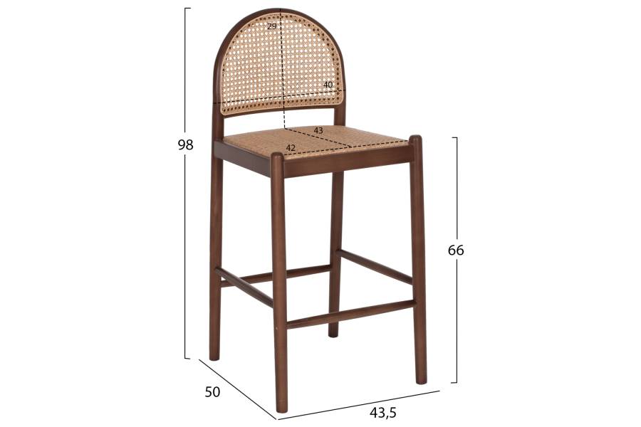 ΣΚΑΜΠΟ ΑΠΟ ΟΞΙΑ-RATTAN ΑΨΙΔΑ ΠΛΑΤΗ ΚΑΡΥΔΙ 47x46x100Yεκ.HM9408.04