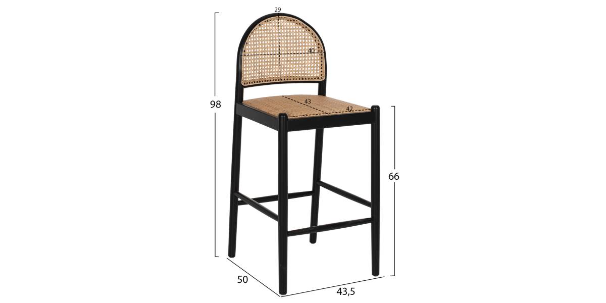 ΣΚΑΜΠΟ ΑΠΟ ΟΞΙΑ-RATTAN ΑΨΙΔΑ ΠΛΑΤΗ ΜΑΥΡΟ 43,5x50x98ΥεκHM9408.02