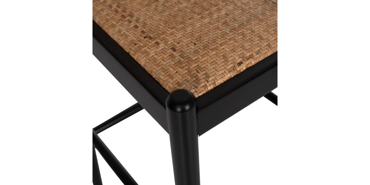 ΣΚΑΜΠΟ ΑΠΟ ΟΞΙΑ-RATTAN ΑΨΙΔΑ ΠΛΑΤΗ ΜΑΥΡΟ 43,5x50x98ΥεκHM9408.02