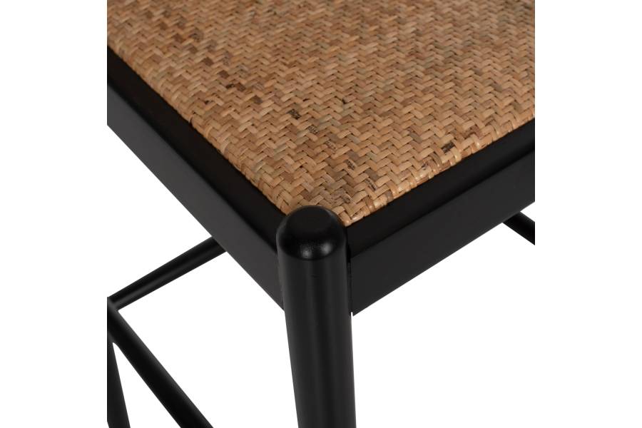 ΣΚΑΜΠΟ ΑΠΟ ΟΞΙΑ-RATTAN ΑΨΙΔΑ ΠΛΑΤΗ ΜΑΥΡΟ 43,5x50x98ΥεκHM9408.02