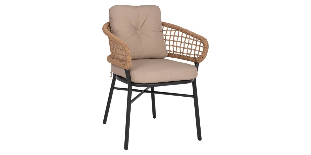 ΠΟΛΥΘΡΟΝΑ ΑΛΟΥΜΙΝΙΟΥ DARK GREY ΕΠΑΓΓΕΛΜ. RATTAN ΜΑΞΙΛΑΡΙ ΜΠΕΖ HM5863.01 60x56x84 εκ.