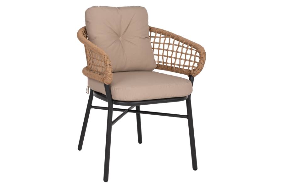 ΠΟΛΥΘΡΟΝΑ ΑΛΟΥΜΙΝΙΟΥ DARK GREY ΕΠΑΓΓΕΛΜ. RATTAN ΜΑΞΙΛΑΡΙ ΜΠΕΖ HM5863.01 60x56x84 εκ.