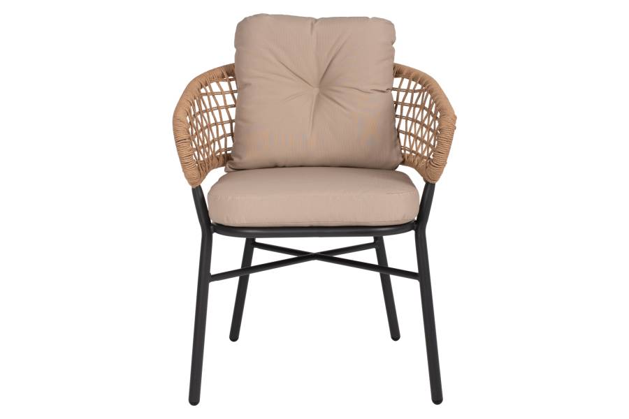 ΠΟΛΥΘΡΟΝΑ ΑΛΟΥΜΙΝΙΟΥ DARK GREY ΕΠΑΓΓΕΛΜ. RATTAN ΜΑΞΙΛΑΡΙ ΜΠΕΖ HM5863.01 60x56x84 εκ.