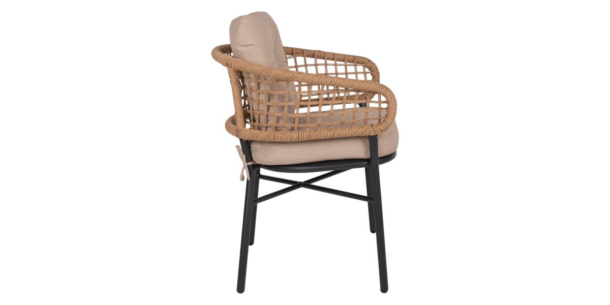 ΠΟΛΥΘΡΟΝΑ ΑΛΟΥΜΙΝΙΟΥ DARK GREY ΕΠΑΓΓΕΛΜ. RATTAN ΜΑΞΙΛΑΡΙ ΜΠΕΖ HM5863.01 60x56x84 εκ.