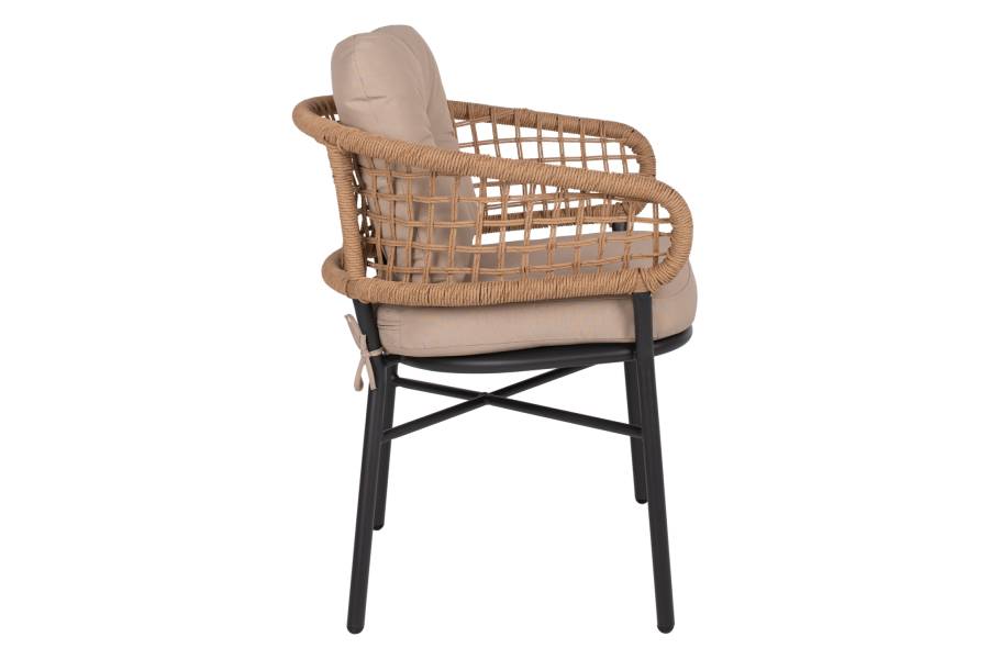 ΠΟΛΥΘΡΟΝΑ ΑΛΟΥΜΙΝΙΟΥ DARK GREY ΕΠΑΓΓΕΛΜ. RATTAN ΜΑΞΙΛΑΡΙ ΜΠΕΖ HM5863.01 60x56x84 εκ.