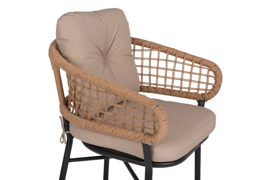 ΠΟΛΥΘΡΟΝΑ ΑΛΟΥΜΙΝΙΟΥ DARK GREY ΕΠΑΓΓΕΛΜ. RATTAN ΜΑΞΙΛΑΡΙ ΜΠΕΖ HM5863.01 60x56x84 εκ.