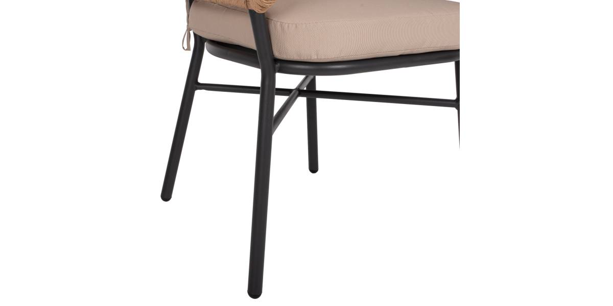 ΠΟΛΥΘΡΟΝΑ ΑΛΟΥΜΙΝΙΟΥ DARK GREY ΕΠΑΓΓΕΛΜ. RATTAN ΜΑΞΙΛΑΡΙ ΜΠΕΖ HM5863.01 60x56x84 εκ.