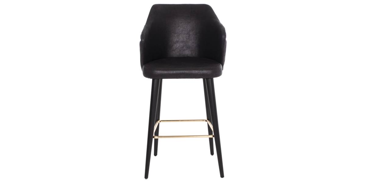ΣΚΑΜΠΟ BAR ΕΠΑΓΓΕΛΜΑΤΙΚΟ ALONZO HM9281.14 Τ.NUBUCK ΜΑΥΡΟ ΞΥΛΙΝΟ 50x62x108,5Υεκ.