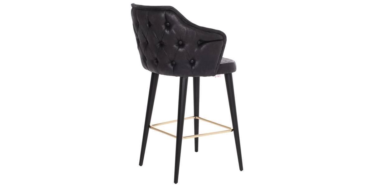 ΣΚΑΜΠΟ BAR ΕΠΑΓΓΕΛΜΑΤΙΚΟ ALONZO HM9281.14 Τ.NUBUCK ΜΑΥΡΟ ΞΥΛΙΝΟ 50x62x108,5Υεκ.