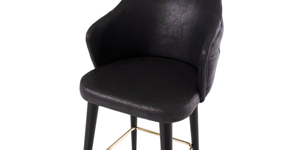 ΣΚΑΜΠΟ BAR ΕΠΑΓΓΕΛΜΑΤΙΚΟ ALONZO HM9281.14 Τ.NUBUCK ΜΑΥΡΟ ΞΥΛΙΝΟ 50x62x108,5Υεκ.