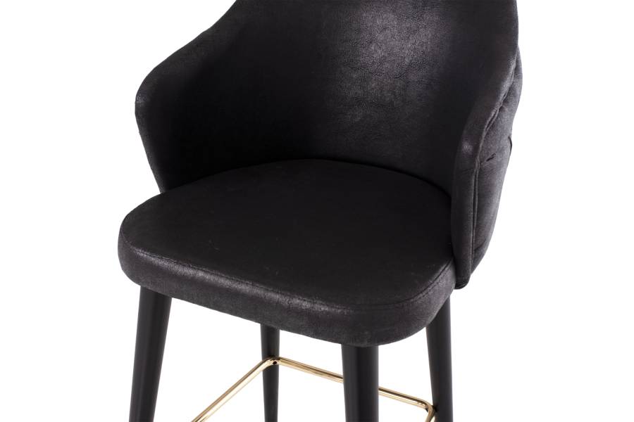 ΣΚΑΜΠΟ BAR ΕΠΑΓΓΕΛΜΑΤΙΚΟ ALONZO HM9281.14 Τ.NUBUCK ΜΑΥΡΟ ΞΥΛΙΝΟ 50x62x108,5Υεκ.