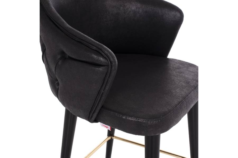ΣΚΑΜΠΟ BAR ΕΠΑΓΓΕΛΜΑΤΙΚΟ ALONZO HM9281.14 Τ.NUBUCK ΜΑΥΡΟ ΞΥΛΙΝΟ 50x62x108,5Υεκ.