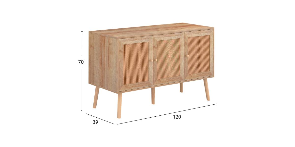 ΜΠΟΥΦΕΣ ΜΕΛΑΜΙΝΗΣ COLM- ΣΥΝΘ. RATTAN ΣΤΙΣ ΠΟΡΤΕΣ HM9220.11 120Χ39Χ70Υεκ.