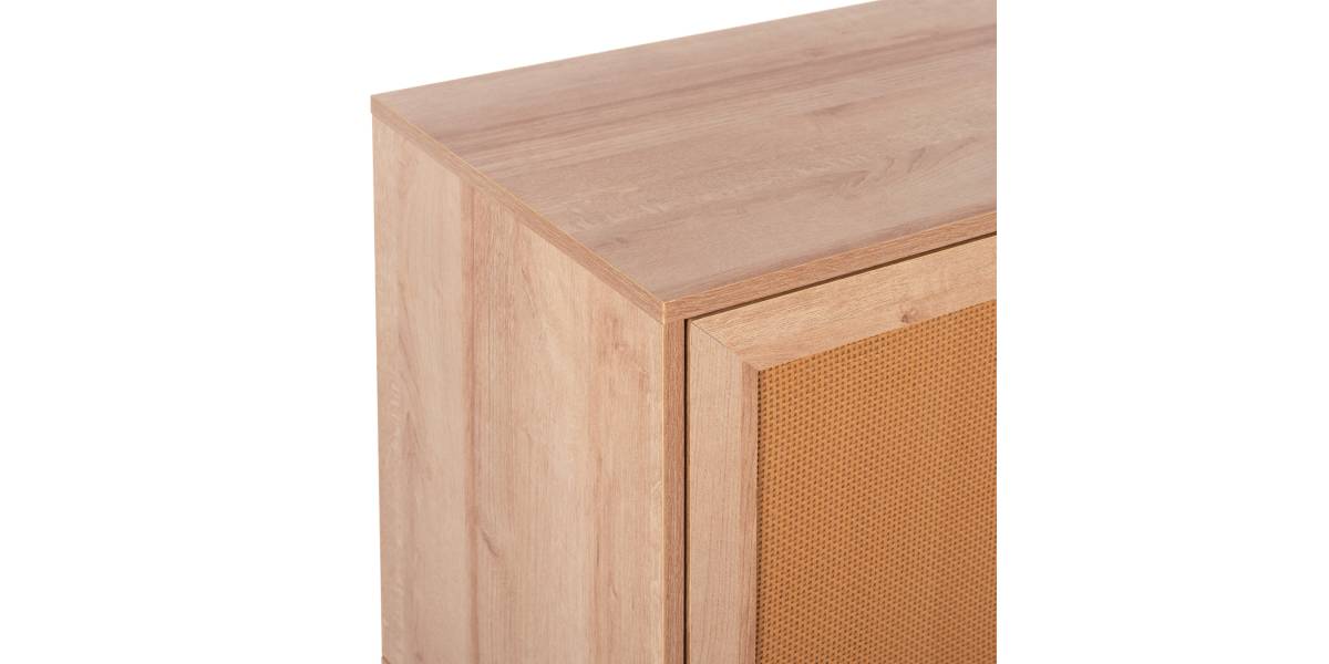 ΕΠΙΠΛΟ TV ΜΕΛΑΜΙΝΗΣ COLM ΜΕ ΠΟΡΤΕΣ RATTAN HM9223.11 ΣΕ ΧΡΩΜΑ ΦΥΣΙΚΟ 120x39x56,5Υεκ.
