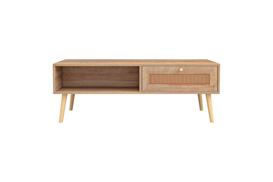 ΤΡΑΠΕΖΙ ΣΑΛΟΝΙΟΥ ΜΕΛΑΜΙΝΗΣ COLM RATTAN HM9224.11 ΣΕ ΦΥΣΙΚΟ ΧΡΩΜΑ 110x59x39,5Yεκ.