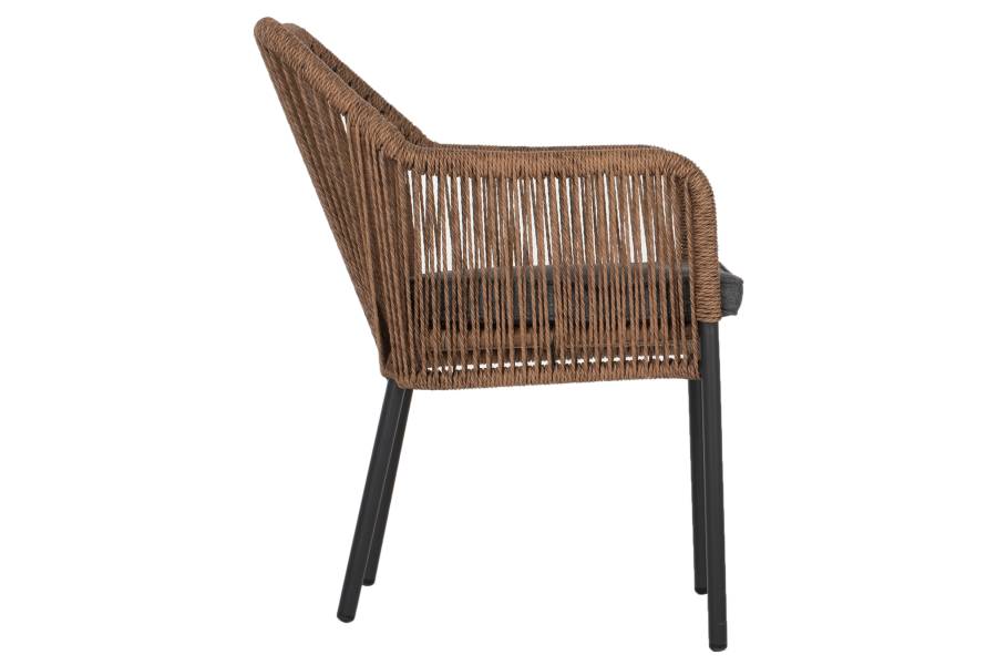 ΠΟΛΥΘΡΟΝΑ ΑΛΟΥΜΙΝΙΟΥ ΓΚΡΙ ΜΕ ΣΧΟΙΝΙ WICKER PE 56x66x79Yεκ. HM5855.03