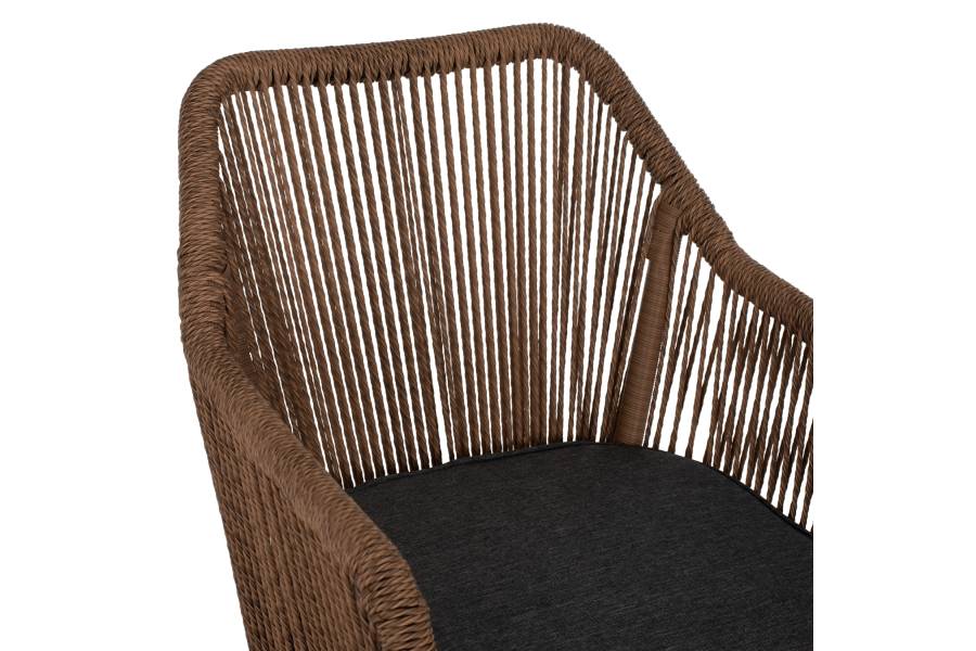 ΠΟΛΥΘΡΟΝΑ ΑΛΟΥΜΙΝΙΟΥ ΓΚΡΙ ΜΕ ΣΧΟΙΝΙ WICKER PE 56x66x79Yεκ. HM5855.03