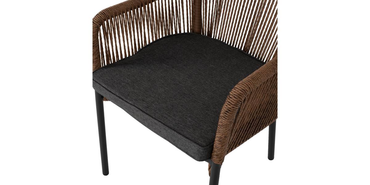 ΠΟΛΥΘΡΟΝΑ ΑΛΟΥΜΙΝΙΟΥ ΓΚΡΙ ΜΕ ΣΧΟΙΝΙ WICKER PE 56x66x79Yεκ. HM5855.03