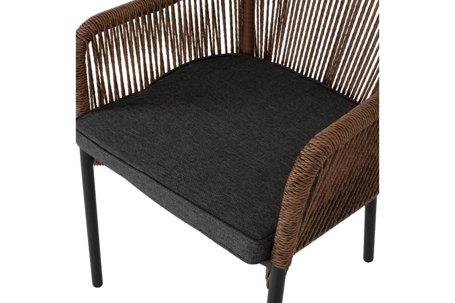 ΠΟΛΥΘΡΟΝΑ ΑΛΟΥΜΙΝΙΟΥ ΓΚΡΙ ΜΕ ΣΧΟΙΝΙ WICKER PE 56x66x79Yεκ. HM5855.03