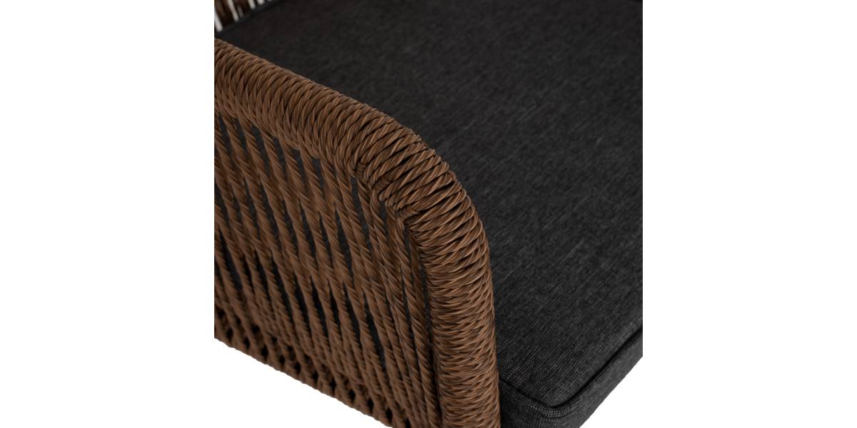 ΠΟΛΥΘΡΟΝΑ ΑΛΟΥΜΙΝΙΟΥ ΓΚΡΙ ΜΕ ΣΧΟΙΝΙ WICKER PE 56x66x79Yεκ. HM5855.03