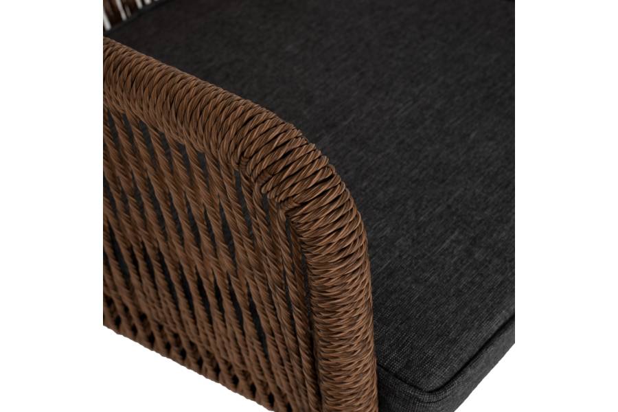 ΠΟΛΥΘΡΟΝΑ ΑΛΟΥΜΙΝΙΟΥ ΓΚΡΙ ΜΕ ΣΧΟΙΝΙ WICKER PE 56x66x79Yεκ. HM5855.03