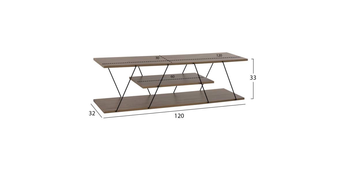 ΕΠΙΠΛΟ ΤΗΛΕΟΡΑΣΗΣ HM8922.13 TARS ΜΕΛΑΜΙΝΗ OLIVE GREY 120x32x33Yεκ.
