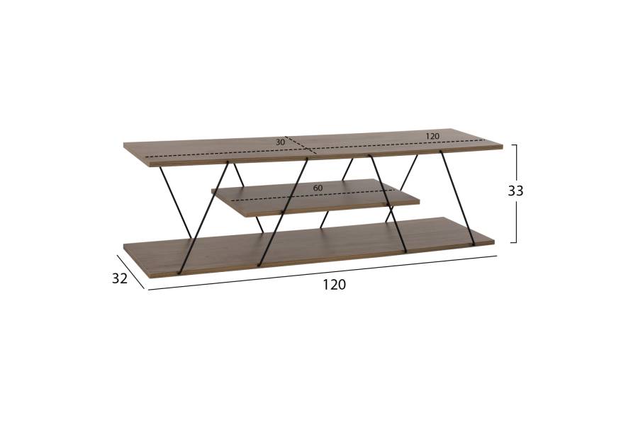 ΕΠΙΠΛΟ ΤΗΛΕΟΡΑΣΗΣ HM8922.13 TARS ΜΕΛΑΜΙΝΗ OLIVE GREY 120x32x33Yεκ.