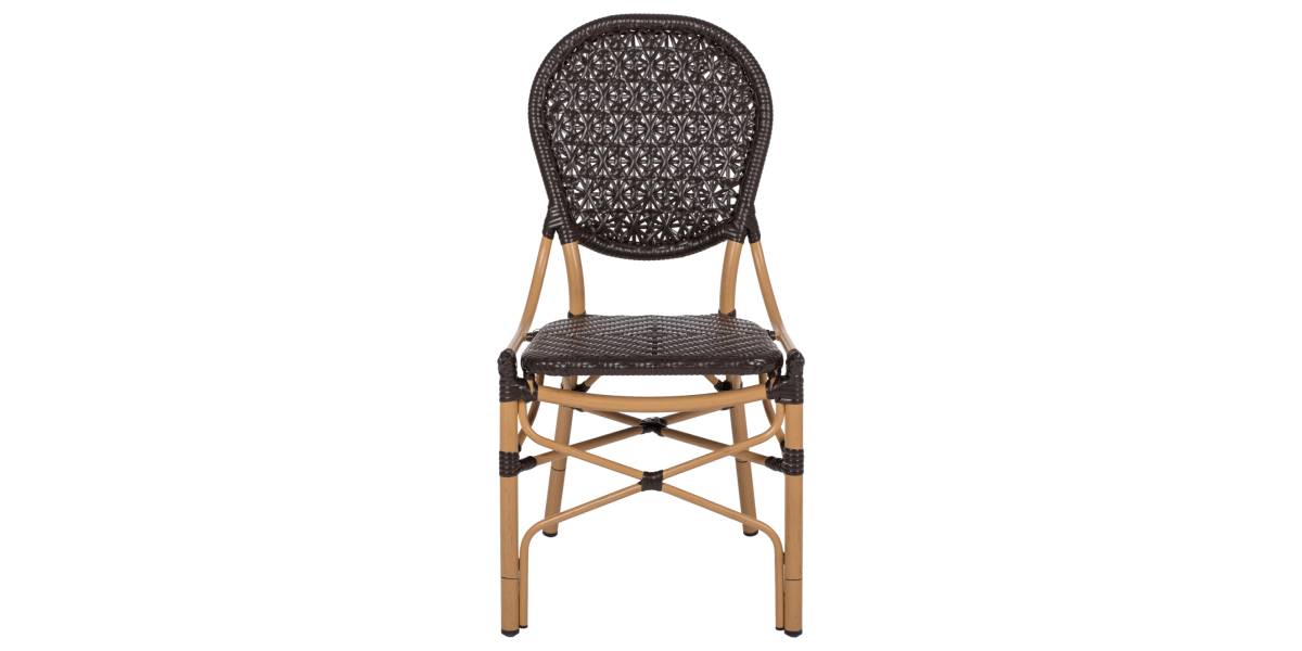 ΚΑΡΕΚΛΑ ΑΛΟΥΜΙΝΙΟΥ BAMBOO LOOK ΜΕ ΚΑΦΕ PE RATTAN HM5925.01 47x58x95Yεκ.