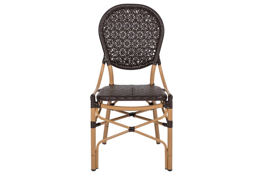 ΚΑΡΕΚΛΑ ΑΛΟΥΜΙΝΙΟΥ BAMBOO LOOK ΜΕ ΚΑΦΕ PE RATTAN HM5925.01 47x58x95Yεκ.