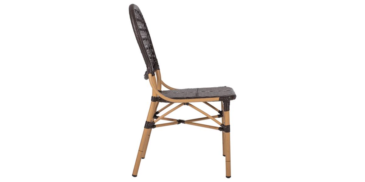 ΚΑΡΕΚΛΑ ΑΛΟΥΜΙΝΙΟΥ BAMBOO LOOK ΜΕ ΚΑΦΕ PE RATTAN HM5925.01 47x58x95Yεκ.