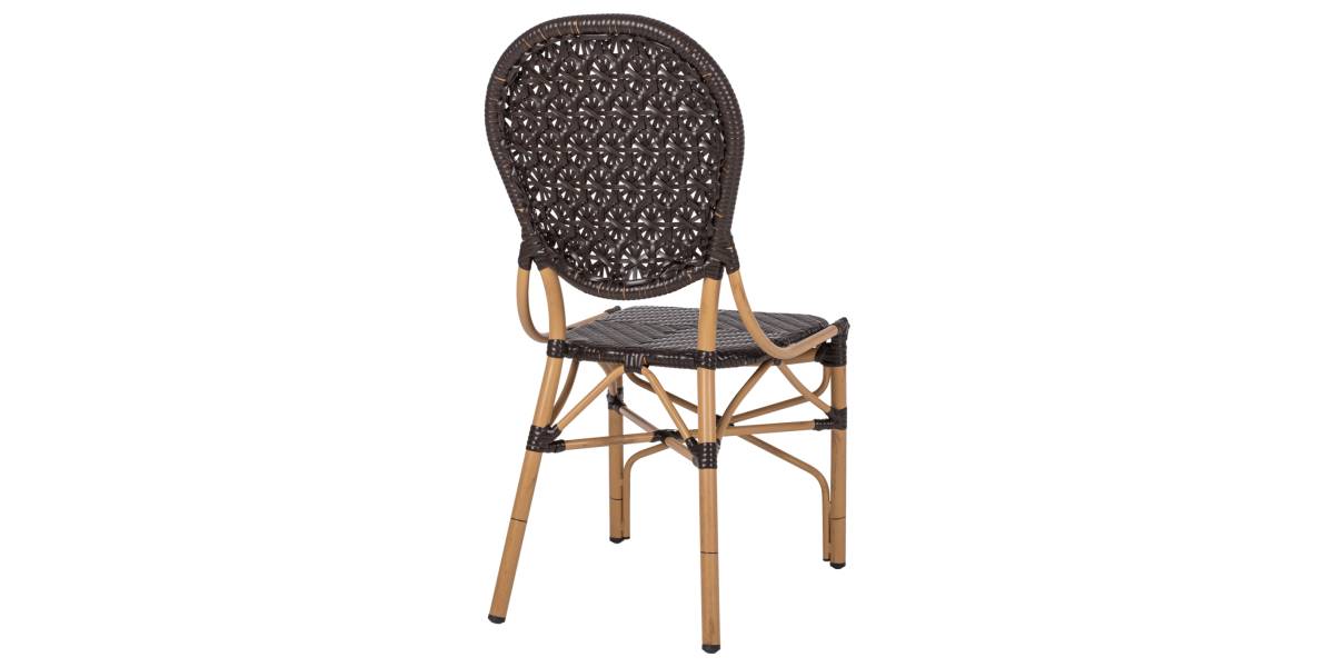 ΚΑΡΕΚΛΑ ΑΛΟΥΜΙΝΙΟΥ BAMBOO LOOK ΜΕ ΚΑΦΕ PE RATTAN HM5925.01 47x58x95Yεκ.
