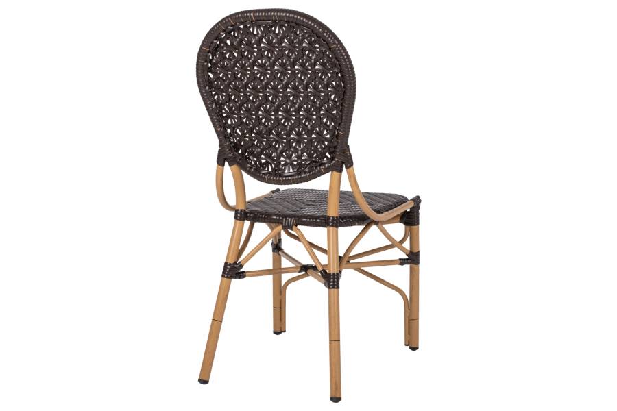 ΚΑΡΕΚΛΑ ΑΛΟΥΜΙΝΙΟΥ BAMBOO LOOK ΜΕ ΚΑΦΕ PE RATTAN HM5925.01 47x58x95Yεκ.