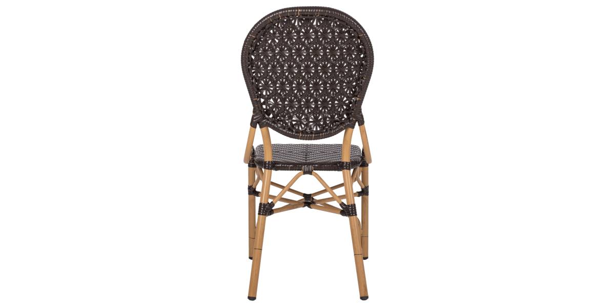 ΚΑΡΕΚΛΑ ΑΛΟΥΜΙΝΙΟΥ BAMBOO LOOK ΜΕ ΚΑΦΕ PE RATTAN HM5925.01 47x58x95Yεκ.