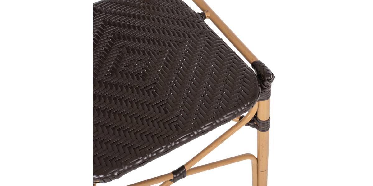 ΚΑΡΕΚΛΑ ΑΛΟΥΜΙΝΙΟΥ BAMBOO LOOK ΜΕ ΚΑΦΕ PE RATTAN HM5925.01 47x58x95Yεκ.