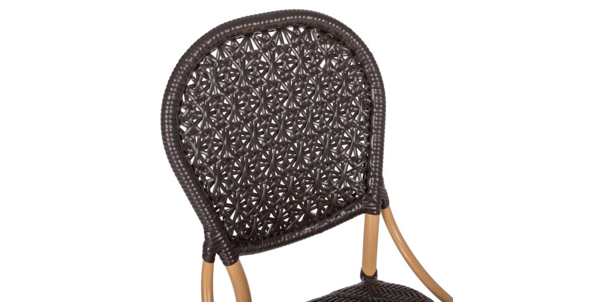 ΚΑΡΕΚΛΑ ΑΛΟΥΜΙΝΙΟΥ BAMBOO LOOK ΜΕ ΚΑΦΕ PE RATTAN HM5925.01 47x58x95Yεκ.