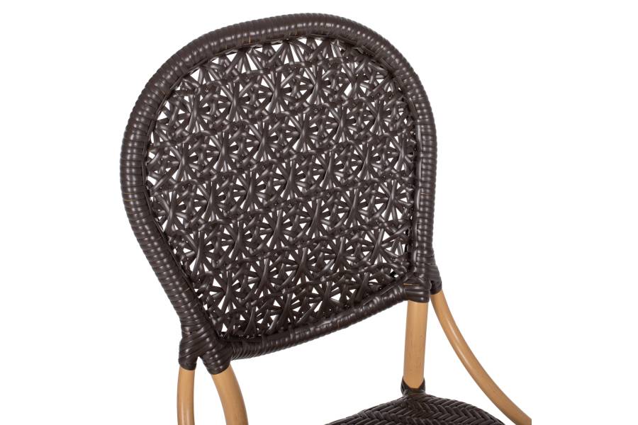 ΚΑΡΕΚΛΑ ΑΛΟΥΜΙΝΙΟΥ BAMBOO LOOK ΜΕ ΚΑΦΕ PE RATTAN HM5925.01 47x58x95Yεκ.
