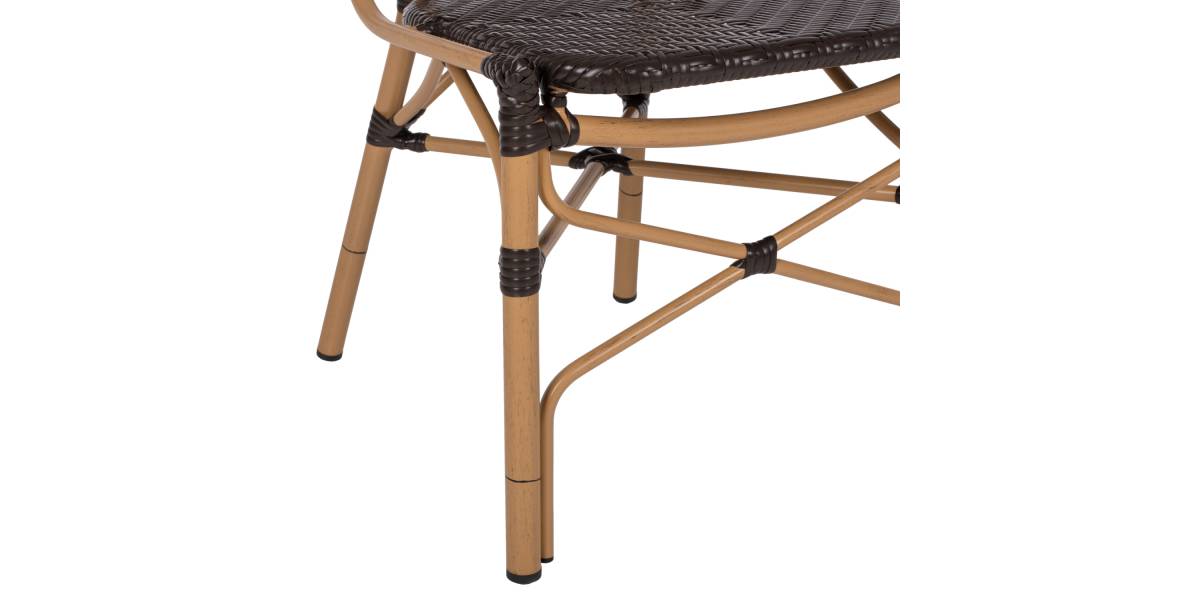 ΚΑΡΕΚΛΑ ΑΛΟΥΜΙΝΙΟΥ BAMBOO LOOK ΜΕ ΚΑΦΕ PE RATTAN HM5925.01 47x58x95Yεκ.