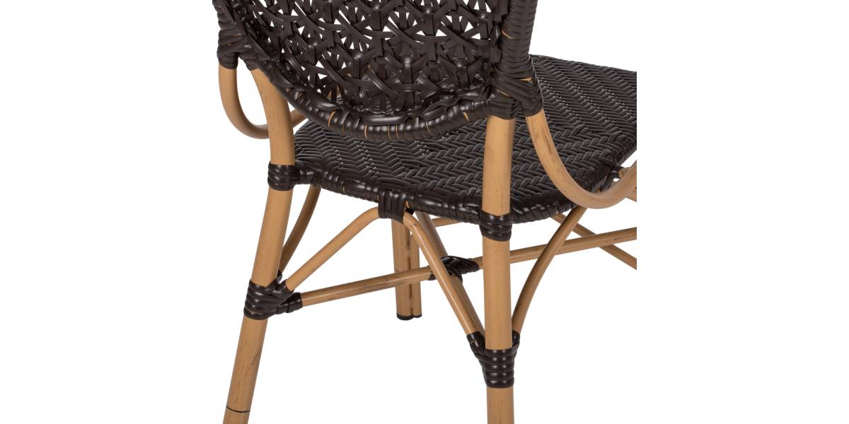 ΚΑΡΕΚΛΑ ΑΛΟΥΜΙΝΙΟΥ BAMBOO LOOK ΜΕ ΚΑΦΕ PE RATTAN HM5925.01 47x58x95Yεκ.