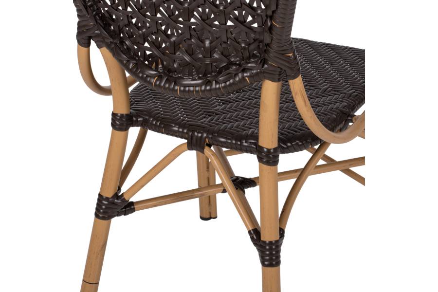 ΚΑΡΕΚΛΑ ΑΛΟΥΜΙΝΙΟΥ BAMBOO LOOK ΜΕ ΚΑΦΕ PE RATTAN HM5925.01 47x58x95Yεκ.